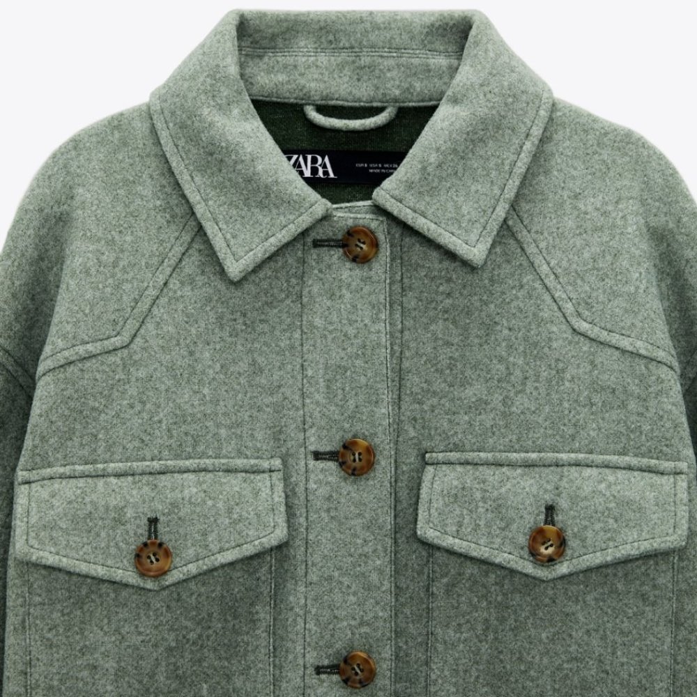 NWT Zara Green oversized overshirt Jacket.